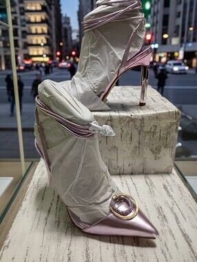 Sam Edelman Adrian Lilac Metallic Heeled Pumps Women's Sz 5.5 🆕 $160